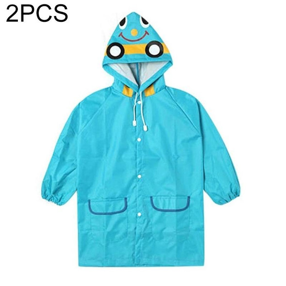 2 PCS Outdoor Cute Waterproof Kids Rain Coat Kids Animal Style(Blue)