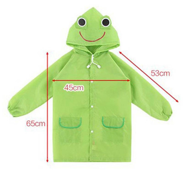 2 PCS Outdoor Cute Waterproof Kids Rain Coat Kids Animal Style(Green)