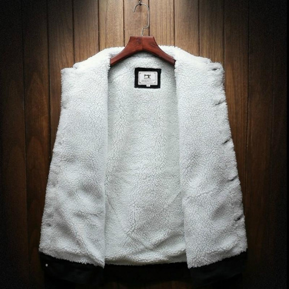 Men Winter Wool Liner Jean Jackets Outerwear Warm Denim Coats, Size:XXXXL(Sky Blue)