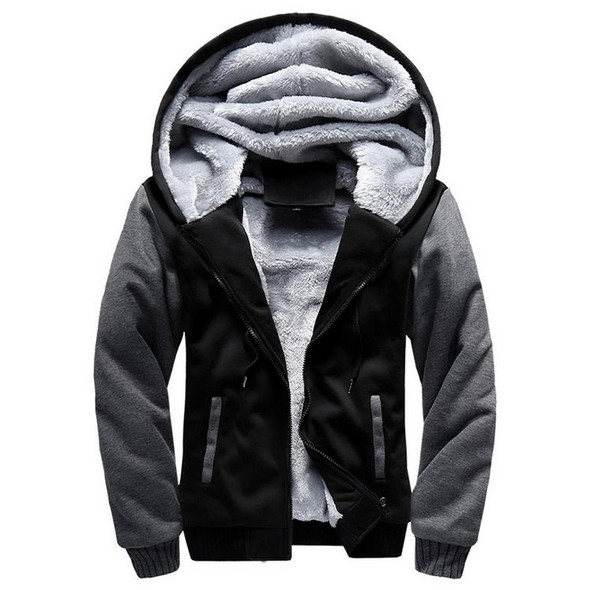 Winter Parka Men Plus Velvet Warm Windproof Coats Large Size Hooded Jackets, Size: 4XL(Black)