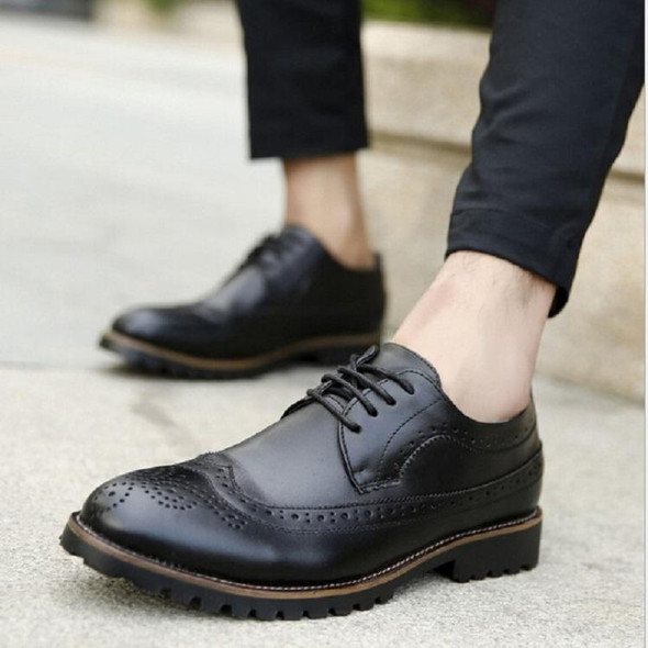 British Men Shoes Brogue Shoes Business Formal Shoes, Size:39(Black)
