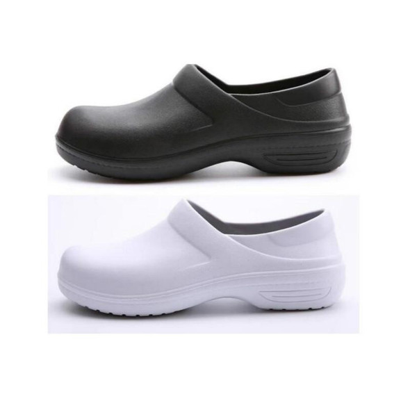 Chef Shoes Non-slip Kitchen Shoes Canteen Chef Cleaning Work Shoes Hotel Work Shoes, Size:42(White)