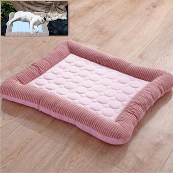 Summer Ice Silk Nest Pads Small and Medium-sized Multifunctional Cool Pet Nest Dog Cat Pad, Size:M(Pink)