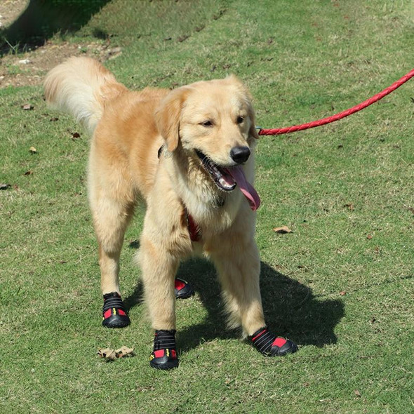 4 in 1 Autumn Winter Pet Dog Foot Cover Waterproof Shoes, Size:6x4cm(Red)