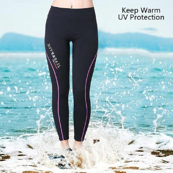 DIVE&SAIL 1.5mm Thick Warm Diving Pants Split Snorkeling Pants Sailing Surfing Winter Swimming Trunks for Women, Size: L(Purple)