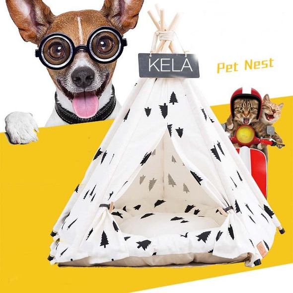 Foldable Pet Tent Breathable Pine Pet Nest Pet Mat, Style:With Cushion, Size:Small 404050cm