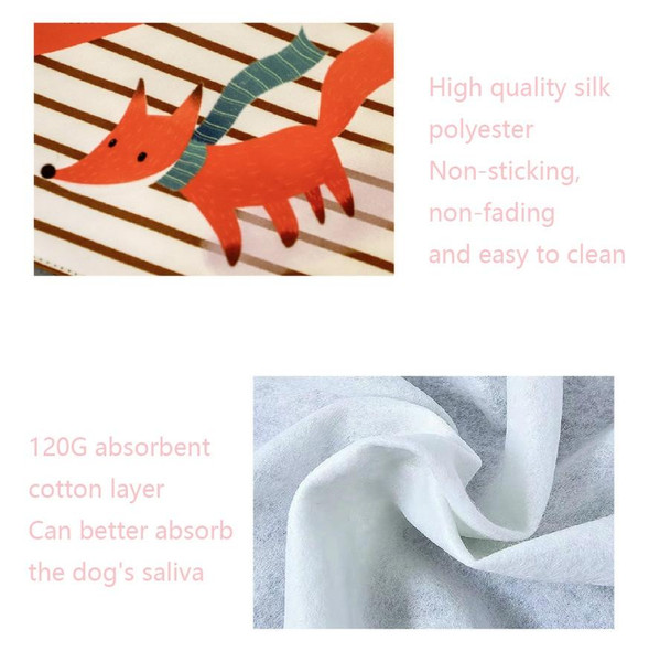 Pastoral Style Green Deometric Triangle Pet Scarf Three-layer Thickened Waterproof Saliva Towel, Size: XL