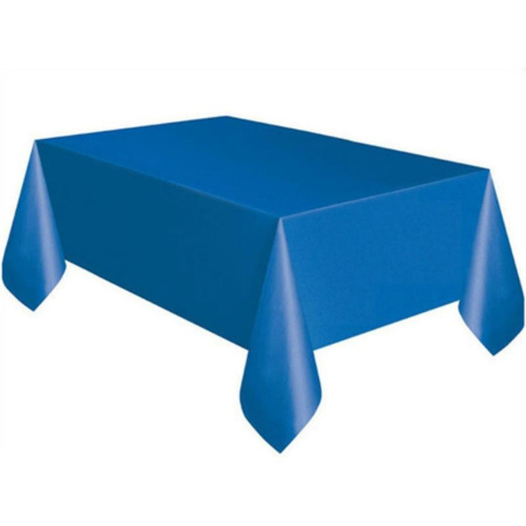 10 PCS Disposable Plastic Tablecloth Solid Color Wedding Birthday Party Table Cover Rectangle Desk Cloth Wipe Covers(blue)