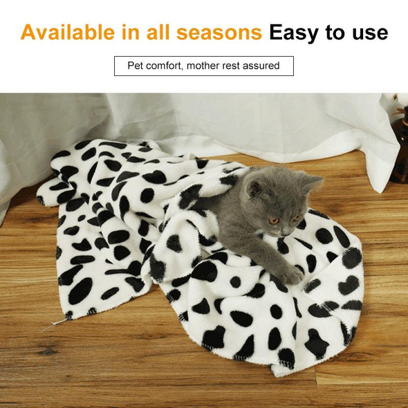 Soft Flannel Pet Blanket Dots Printed Breathable Bed Mat Warm Pet Sleeping Cushion Cover for Pet Dog Cat, Size:S(Rose Red)