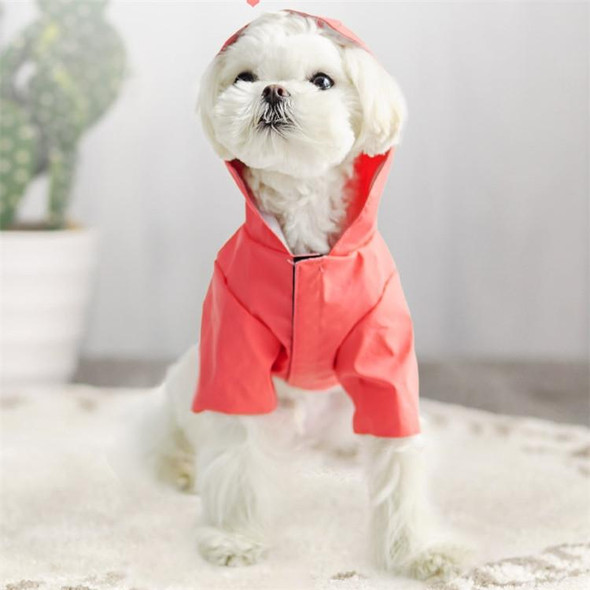 Dog Raincoat Hooded Four-Legged Clothes Waterproof All-Inclusive Small Dog Pet Raincoat, Size: S(Pink)