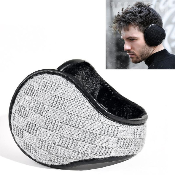 2 PCS DEZ01 Winter Men Checkered Pattern Plush Foldable Warm Earmuffs Ear Bag, Size: Free Size(Grey)