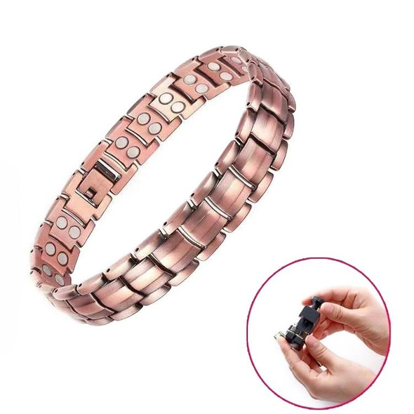 2 PCS Double Row Magnet Magnetic Therapy Bracelet - Men, Colour: Bronze Full Magnet