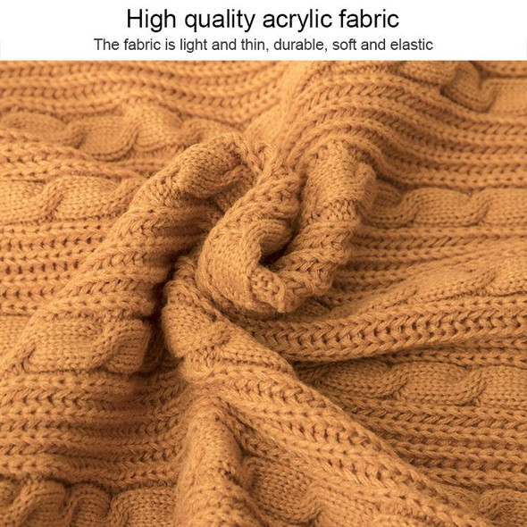 Knitted Blanket Home Casual Shawl Pillowcase Suit Without Core(Dark orange)