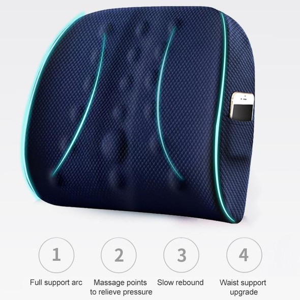Lumbar Cushion Office Maternity Seat Cushion Car Lumbar Memory Foam Lumbar Pillow,Style: 3D (Blue)