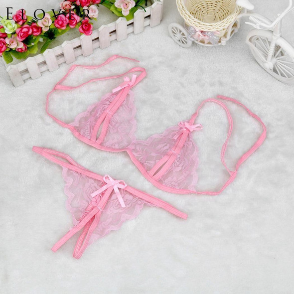 3 PCS Lady Lotion Open Sexy Lace Three-Point Erotic Lingerie Open Panties Temptation Set(White)