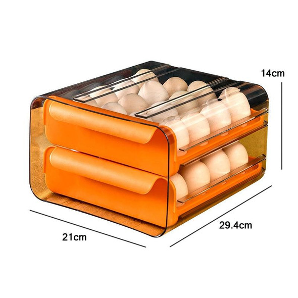 Household Double-Layer Drawer Type Egg Storage Box(White)