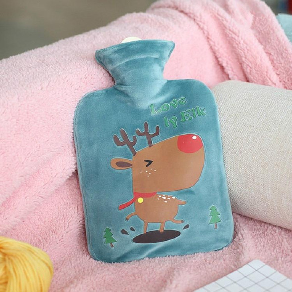 1000ml Water Injection Hot Water Bottle Creative Mini PVC Irrigation Water Heating Bag(Dark Green)