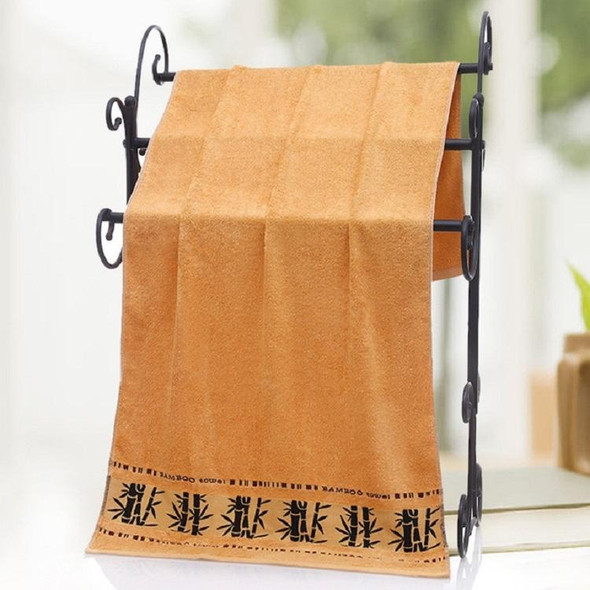 Bamboo Fiber Ink Bamboo Plain Thick Absorbent Soft Adult Bath Towel(Coffee Color)