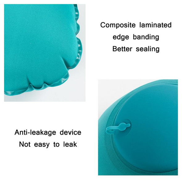 Travel Inflatable Press U-Shaped Neck Guard Pillow, Colour: Flocked U009-01Peacock Green