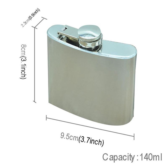 140mL (5oz) Outdoor Sports Handy Home Travel Wild Stainless Steel Portable Hip Flask(with Small Funnel)(Silver 140mL (5oz))