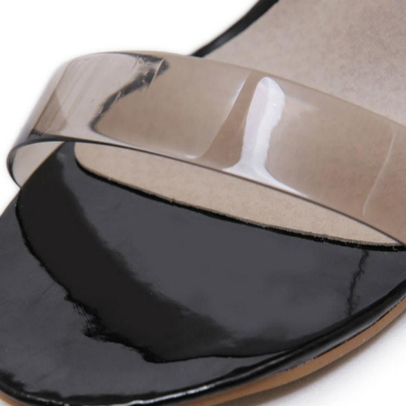 Transparent PVC Peep Toe Stiletto High-Heeled, Shoe Size:41(Black)
