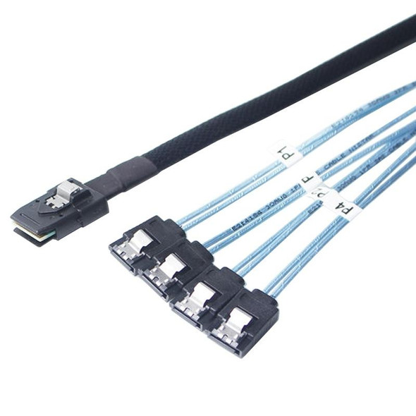 Mini SAS (SFF-8087) to 4 x SATA 7-Pin Female Forward Breakout 6Gbps Data Cable, Length: 50cm