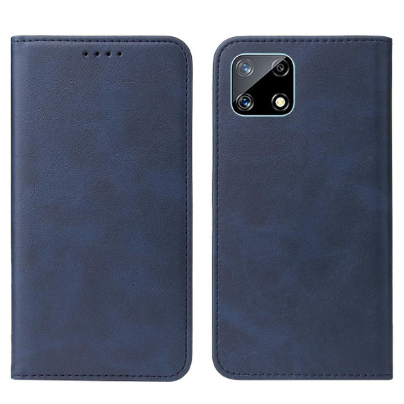 For Realme Narzo Magnetic Closure Leatherette Phone Case(Blue)