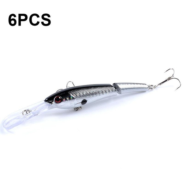 6 PCS M0208 13.3cm/13.4g Lure Bionic Multi-section Mino Fake Lure Plastic Lure(6)