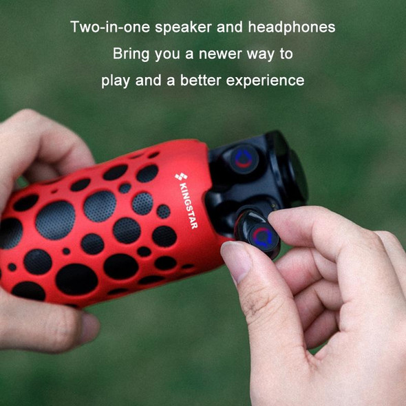 K045 2 In 1 Outdoor Mini Wireless Bluetooth Audio In-Ear Headphones(Red)