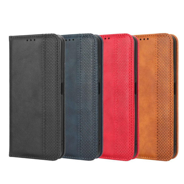 For vivo Y35 4G / Y22s 4G / Y22 4G 2022 Magnetic Buckle Retro Texture Leather Phone Case(Red)