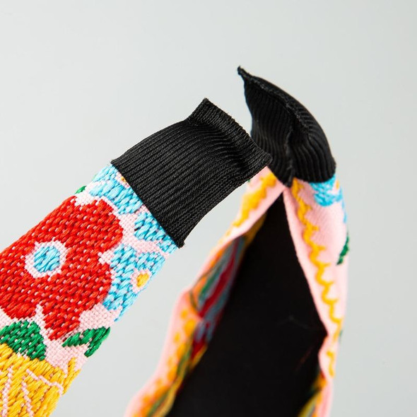 Ethnic Style Cloth Embroidery Flower Headband(Pastel)