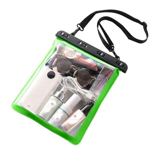 2 PCS Multipurpose Single Shoulder Outdoor Transparent Waterproof Bag for Mobile Phone Small Objects(Green)