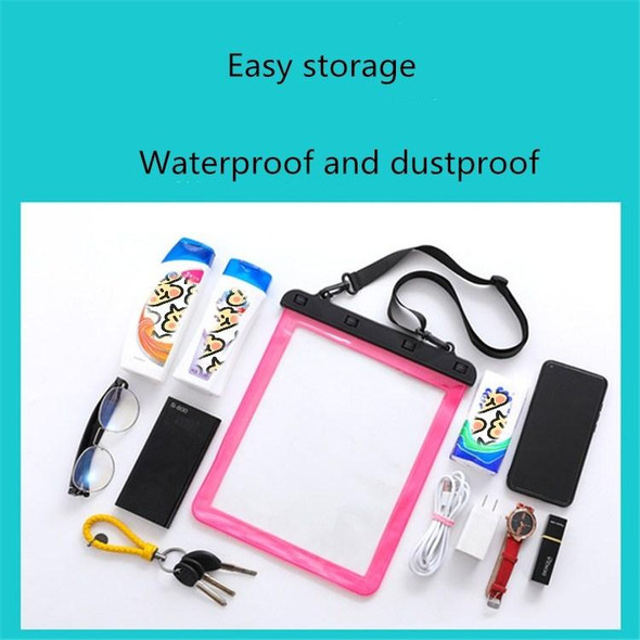 2 PCS Multipurpose Single Shoulder Outdoor Transparent Waterproof Bag for Mobile Phone Small Objects(Rose Red)