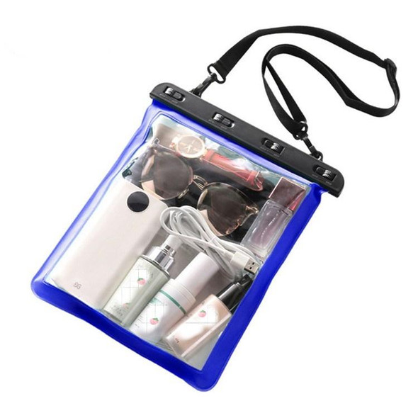 2 PCS Multipurpose Single Shoulder Outdoor Transparent Waterproof Bag for Mobile Phone Small Objects(Blue)