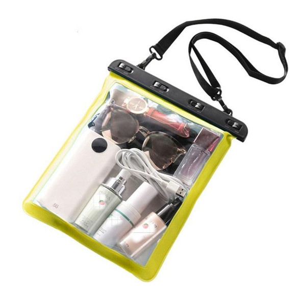 2 PCS Multipurpose Single Shoulder Outdoor Transparent Waterproof Bag for Mobile Phone Small Objects(Yellow)