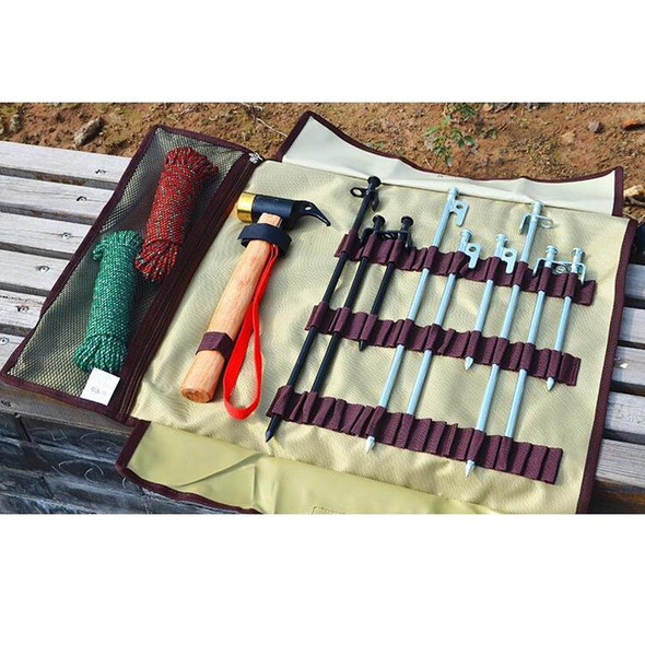 Large Outdoor Camping Ground Nail Storage Bag Tent Hammer Toolkit Bag(Red)
