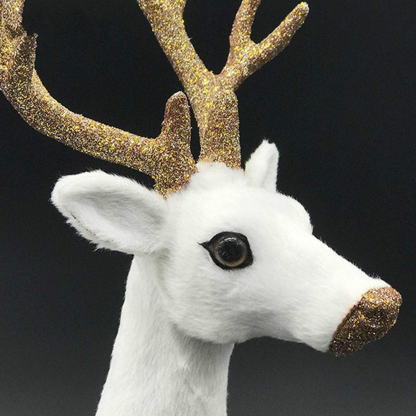 Simulation Deer Home Ornaments Plush Christmas Deer Doll Holiday Decorations, Size:15x15cm, Specification:Twist Head