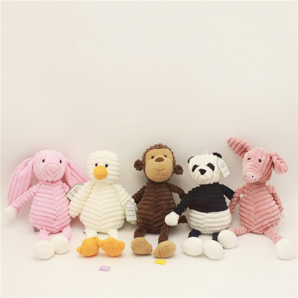 Striped Animal Plush Toy Doll Creative Animal Doll, Type:Pink Rabbit, Height:33cm