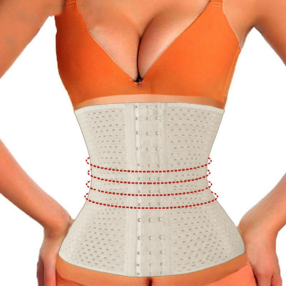 13-Buckle Belly Belt Hollowing Out Strong Waist Shaping Shaping Stomach Girdle Ladies Postpartum Corset Belt, Size:L (White)