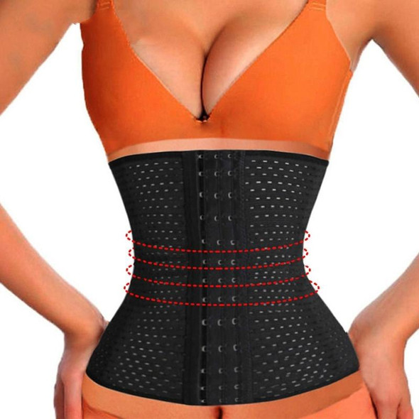 13-Buckle Belly Belt Hollowing Out Strong Waist Shaping Shaping Stomach Girdle Ladies Postpartum Corset Belt, Size:L (Black)