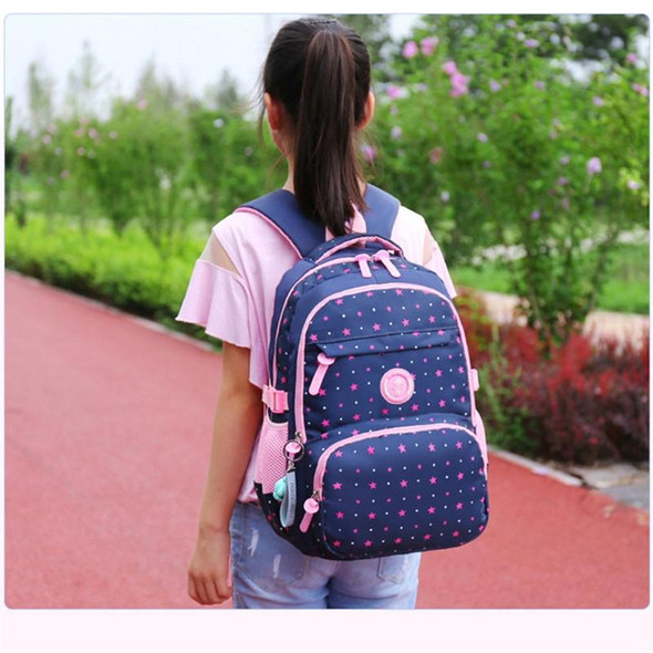 3 PSC/Sets Fashion School Backpack for Teenagers Girls(deep blue)