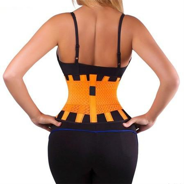 Men and Women Neoprene Lumbar Waist Support Unisex Exercise Weight Loss Burn Shaper Gym Fitness Belt, Size:L(Orange)