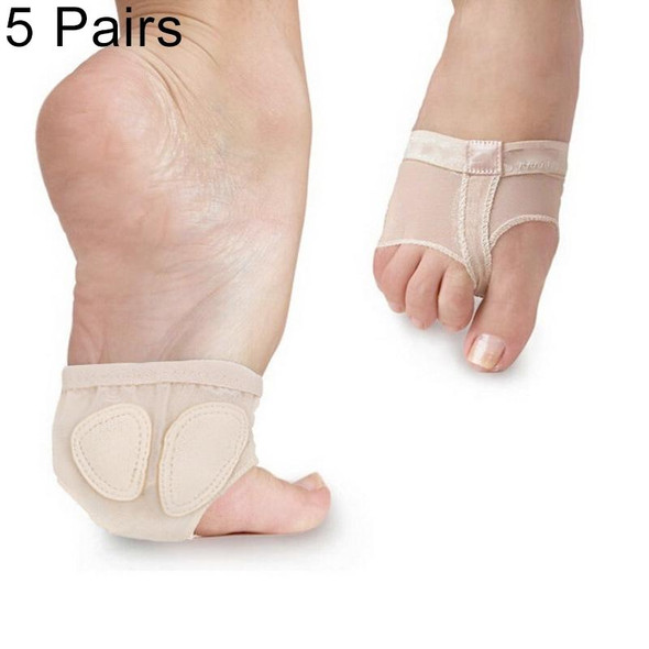 5 Pairs Professional Belly Ballet Dance Toe Pad Practice Shoes Forefoot Pads Socks Anti-slip Breathable Toe Socks Sleeve, Size: L(39-40 Yards)(Flesh Color)
