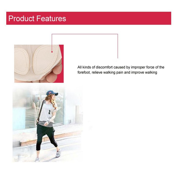 5 Pairs Professional Belly Ballet Dance Toe Pad Practice Shoes Forefoot Pads Socks Anti-slip Breathable Toe Socks Sleeve, Size: S(35-36 Yards)(Flesh Color)