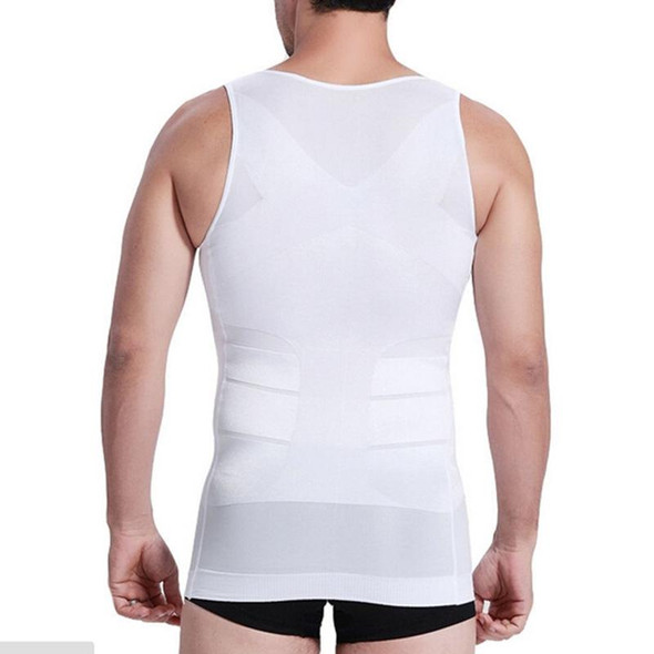 Men Slimming Body Shaper Vest Underwear, Size: L(White)