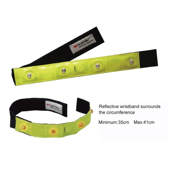 2 PCS 4 LED Lights Safety Run Reflective Arm / Leg Bands(Yellow)