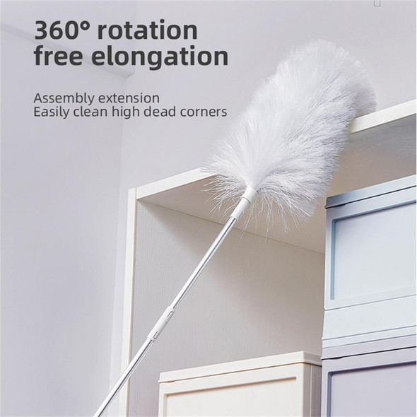 DY701  3 In 1 Electric Feather Duster Handheld Telescopic Dust Clean Brush(White)