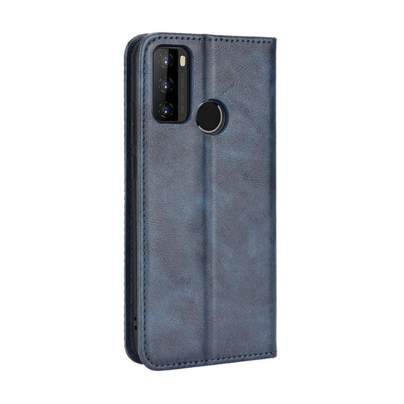 BLU G51 Plus Magnetic Buckle Retro Texture Leatherette Phone Case(Blue)
