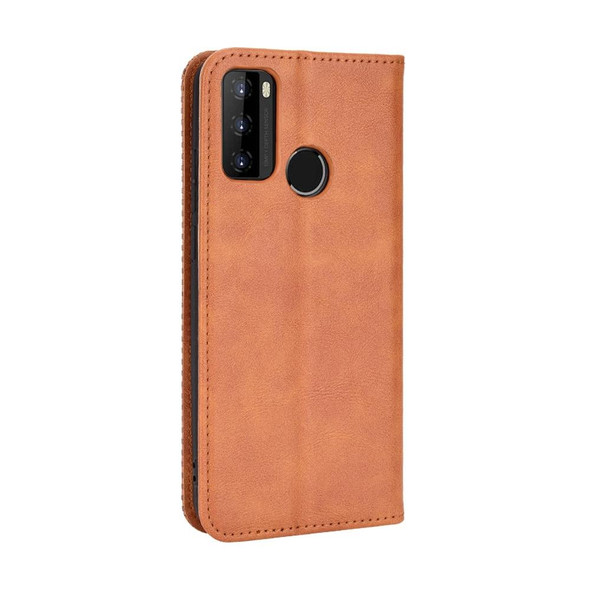 BLU G51 Plus Magnetic Buckle Retro Texture Leatherette Phone Case(Brown)