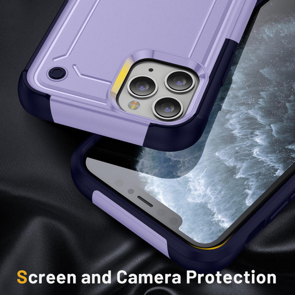 For iPhone 11 Pro Max 2 in 1 Soft TPU Hard PC Phone Case(Purple Royal Blue)